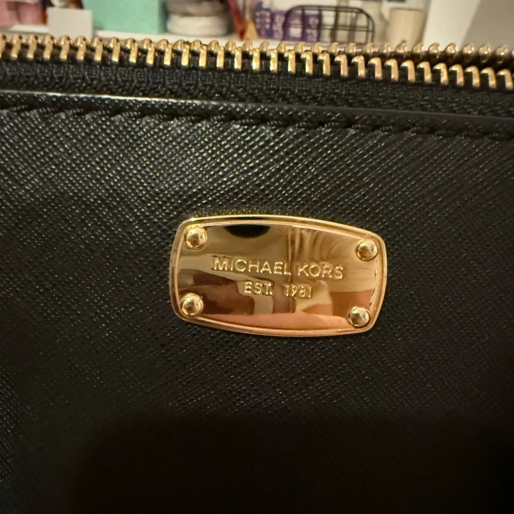 Michael Kors Black Satchel with Gold Accents - Picture 2 of 7